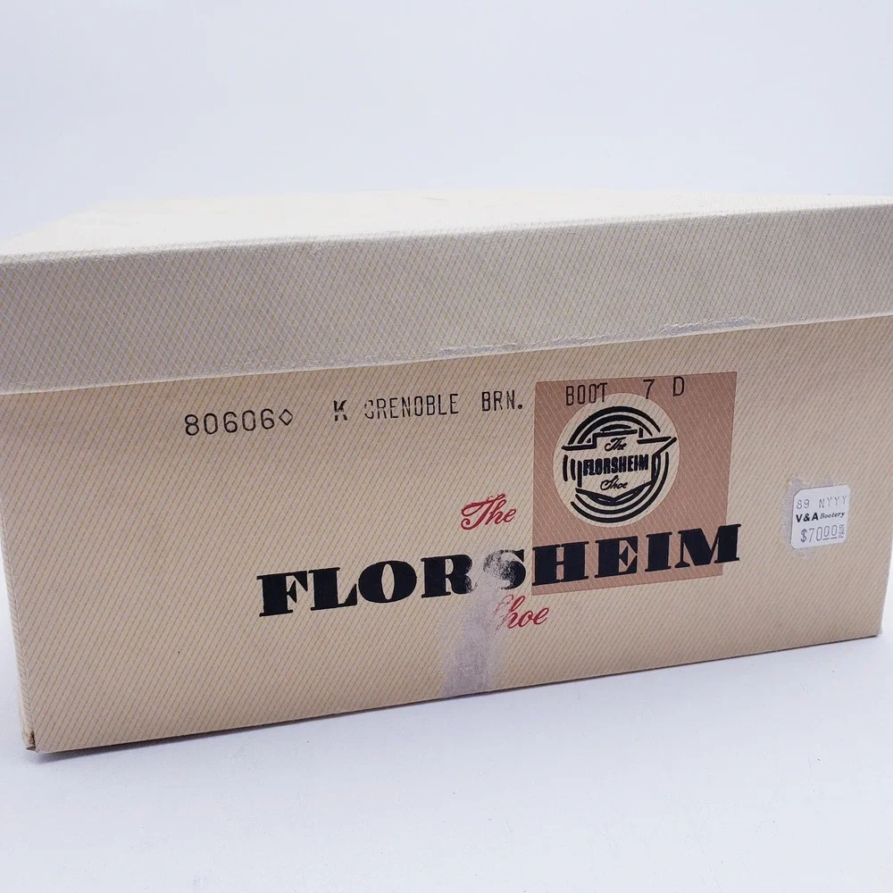 Vintage‎ Florsheim Zip Up Boots Brown Leather Faux Fur Lined Mens Size 7 D
